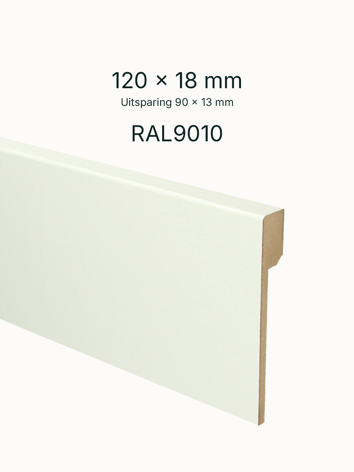 Renovatieplint Blok RAL9010 120x18mm