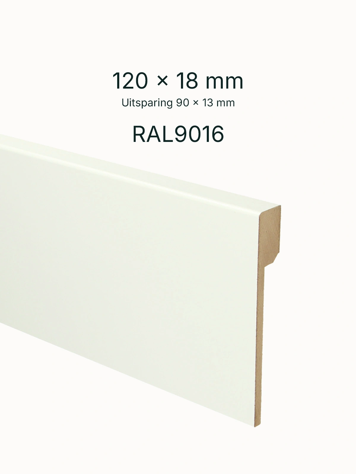 Renovatieplint Blok RAL9016 120x18mm
