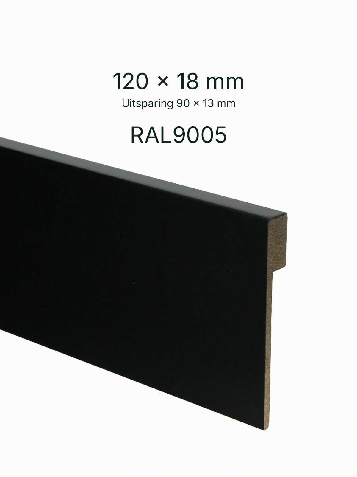 Renovatieplint Blok RAL9005 120x18mm