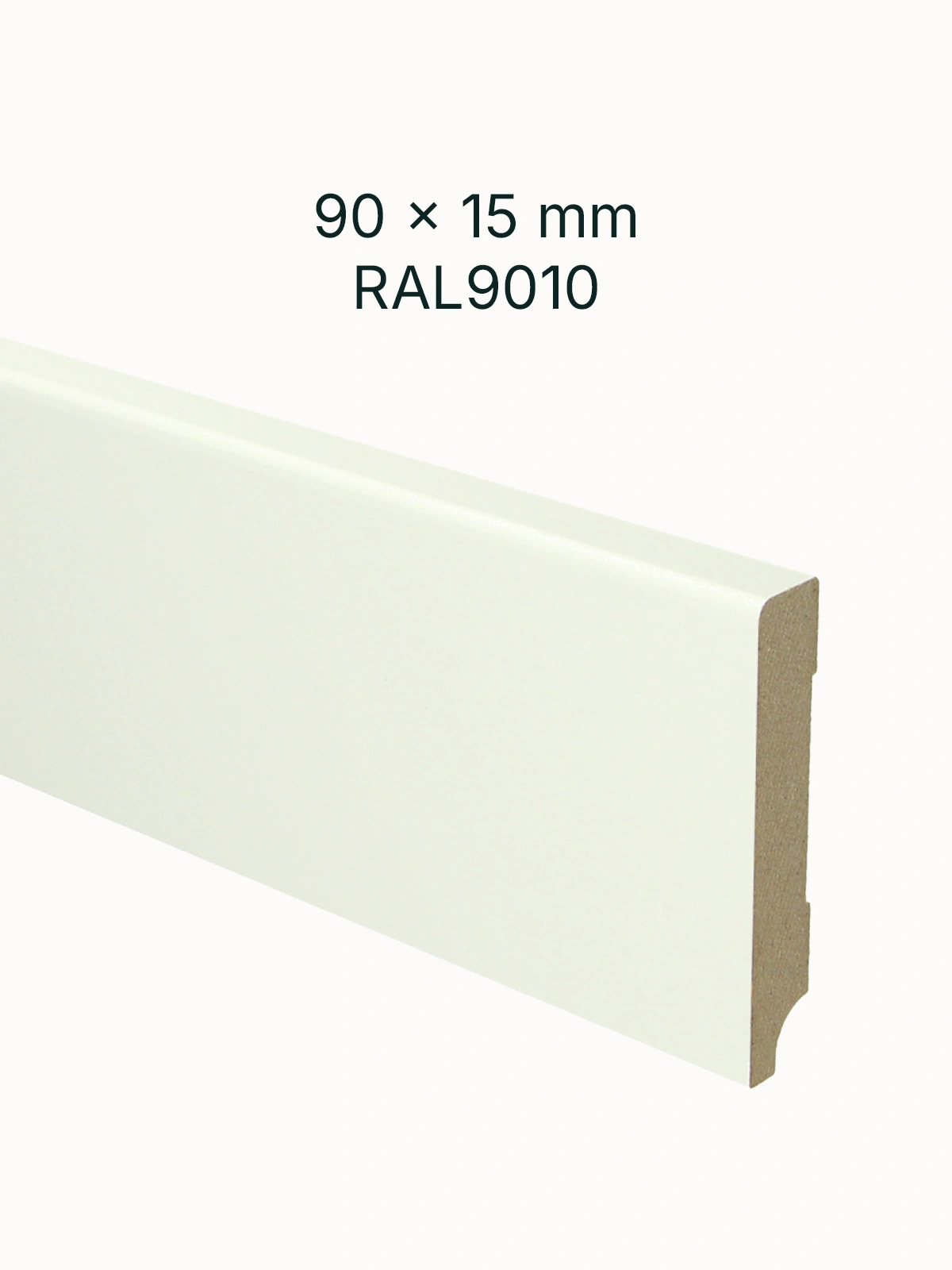 MDF Plint Blok RAL9010 90x15mm