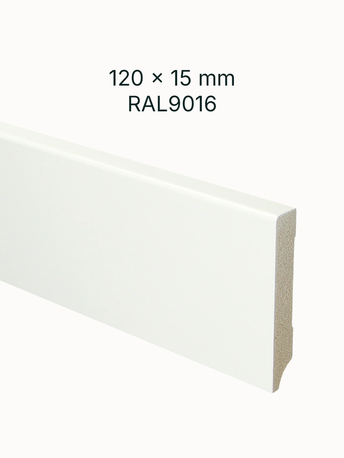 MDF Plint Blok RAL9016 120x15mm