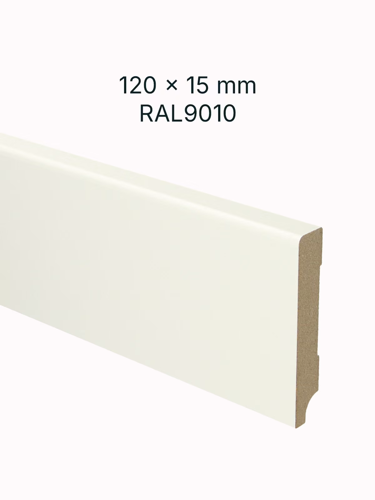 MDF Plint Blok RAL9010 120x15mm