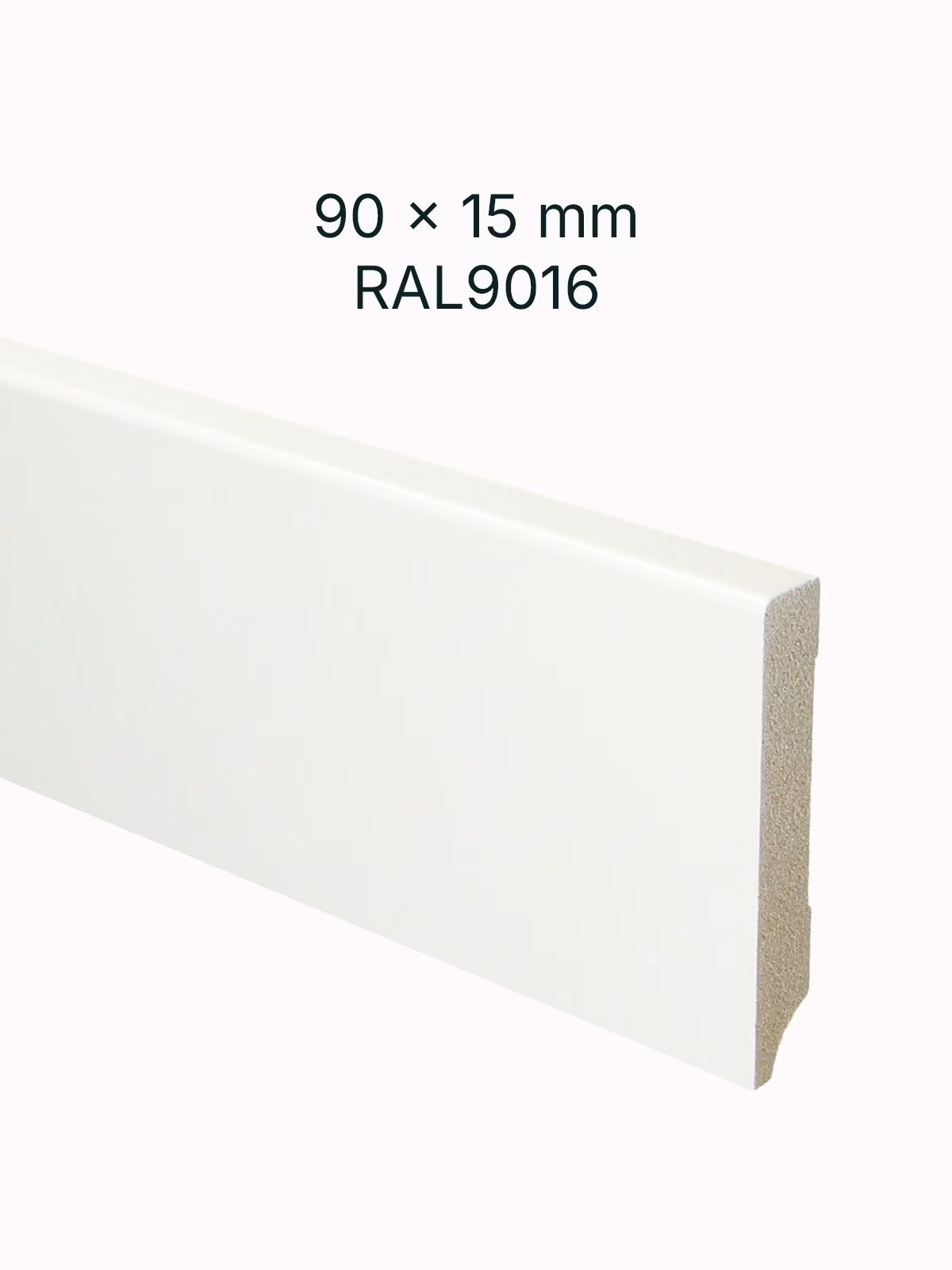 MDF Plint Blok RAL9016 90x15mm
