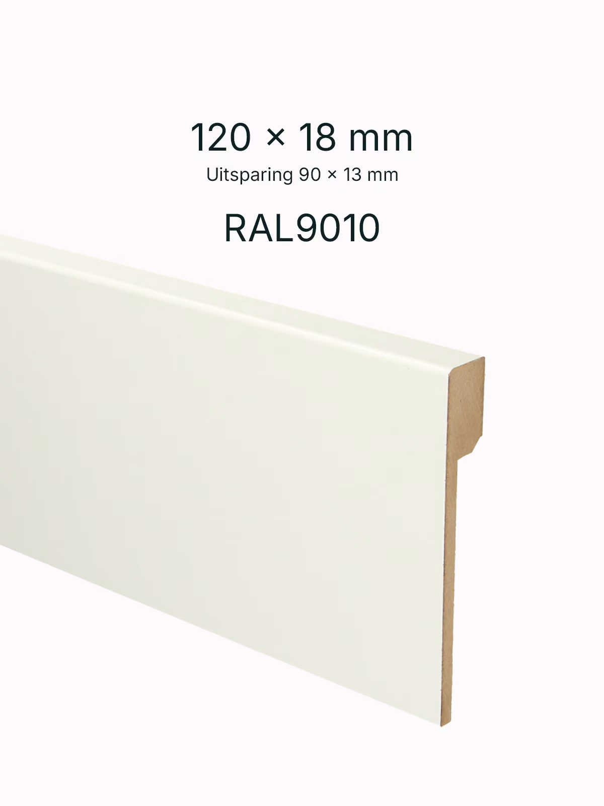 Renovatieplint Blok RAL9010 120x18mm
