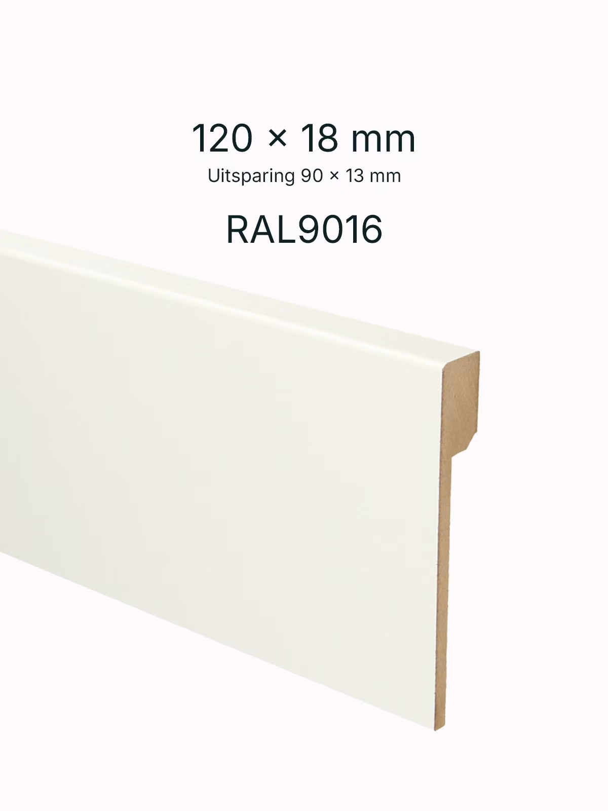Renovatieplint Blok RAL9016 120x18mm